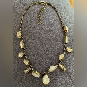 Silpada KR Collection Antiqued Brass Quartz & Crystal Necklace 20"